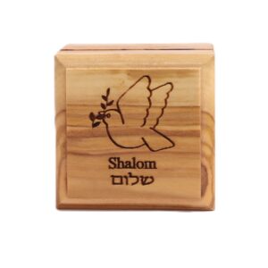 Olive Wood Box  - Dove - Square