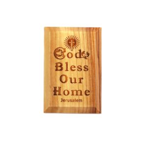 Magnet - Olive Wood - God Bless Our Home